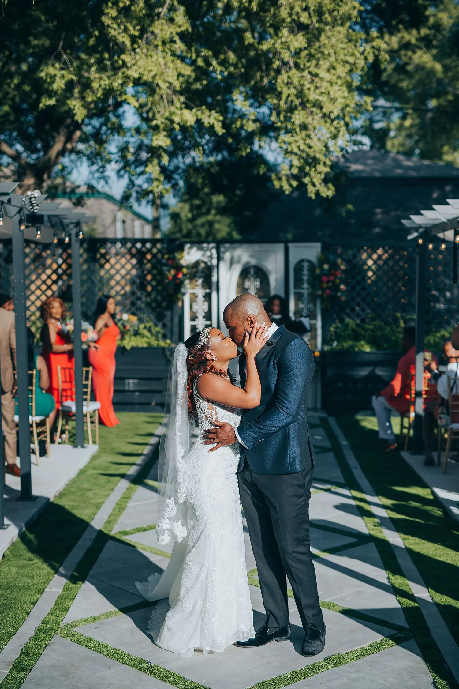 intimate luxury black wedding