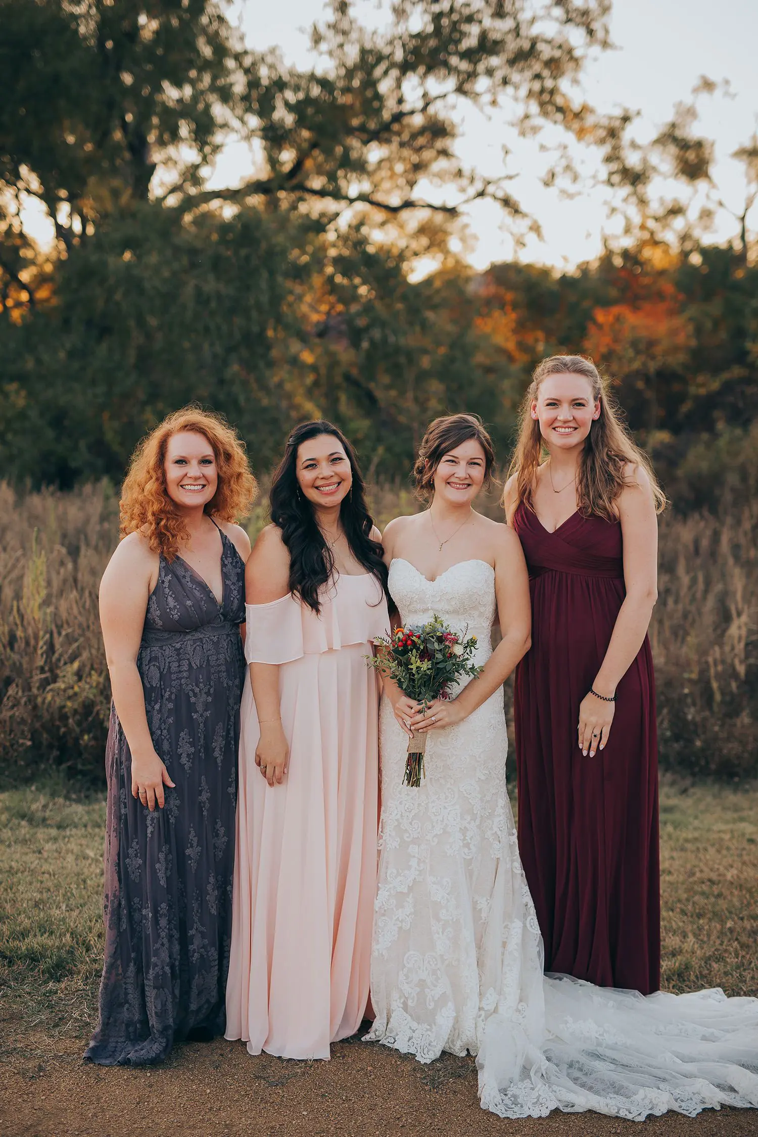 bridal party post ceremony photos