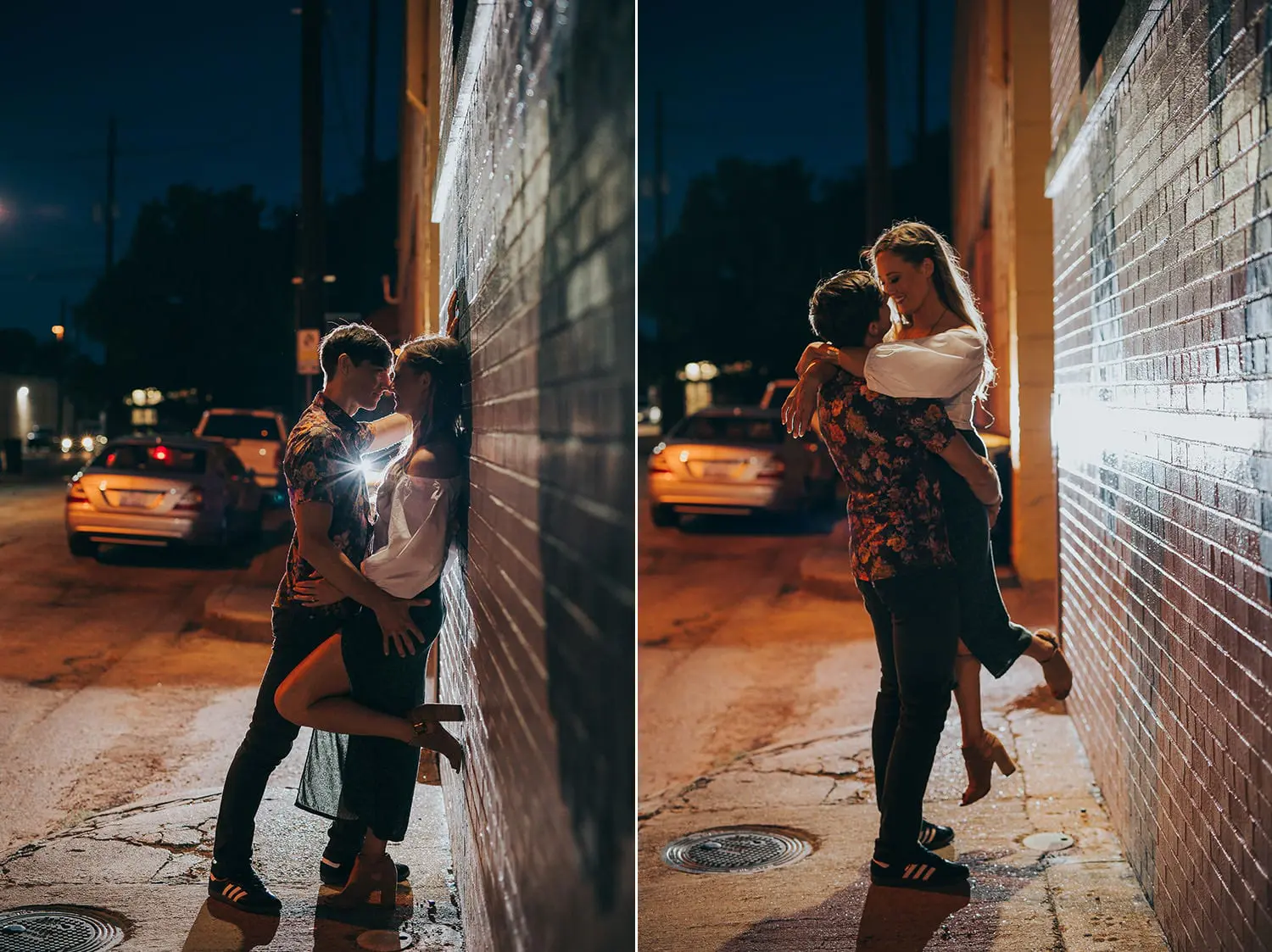 night engagement photos
