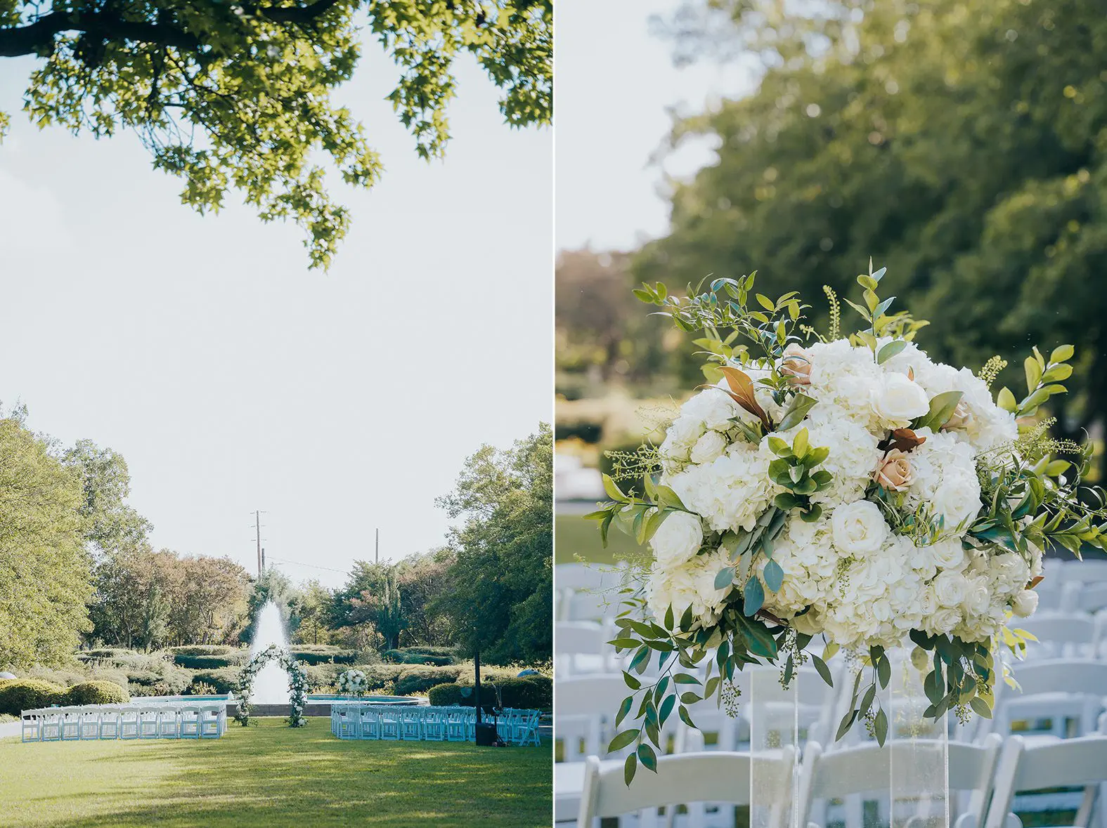 Texas Discovery Gardens wedding ceremony setup