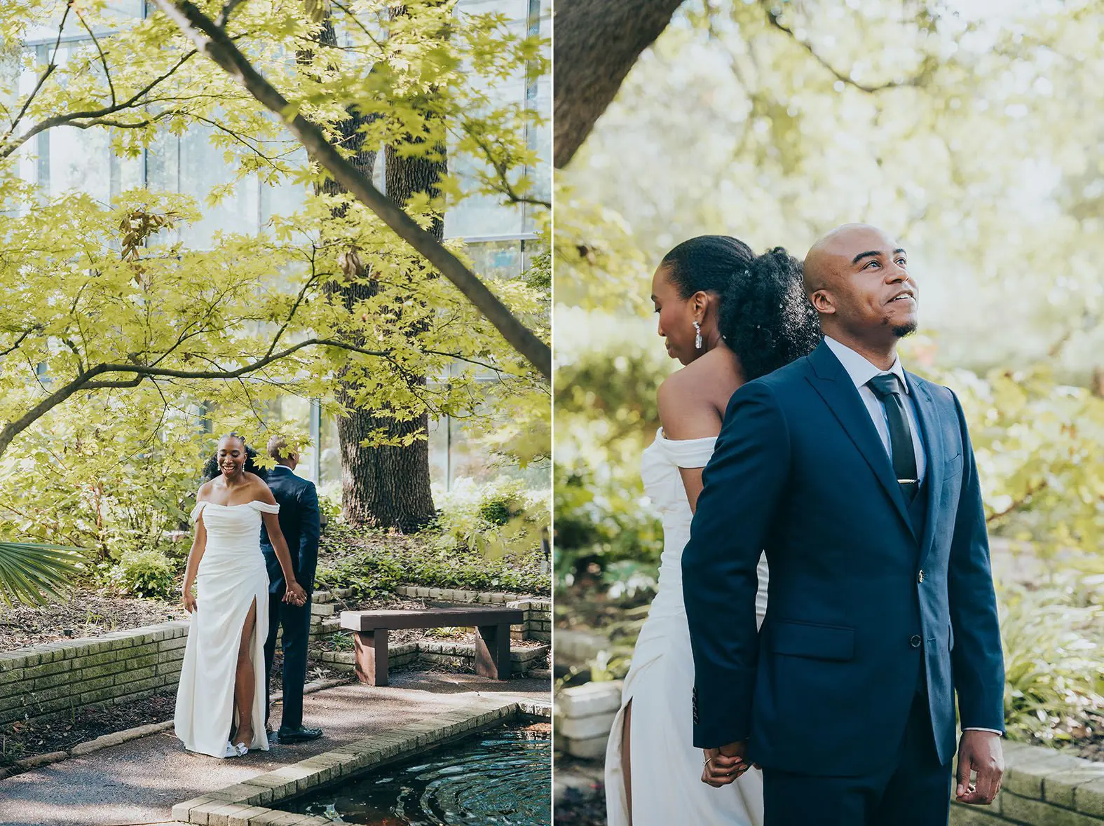 bride groom no first look photography