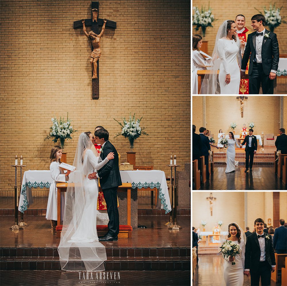 first kiss catholic wedding photographer