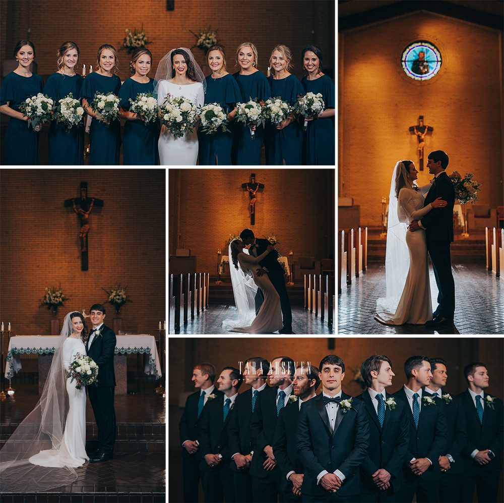 bridal party in church photos
