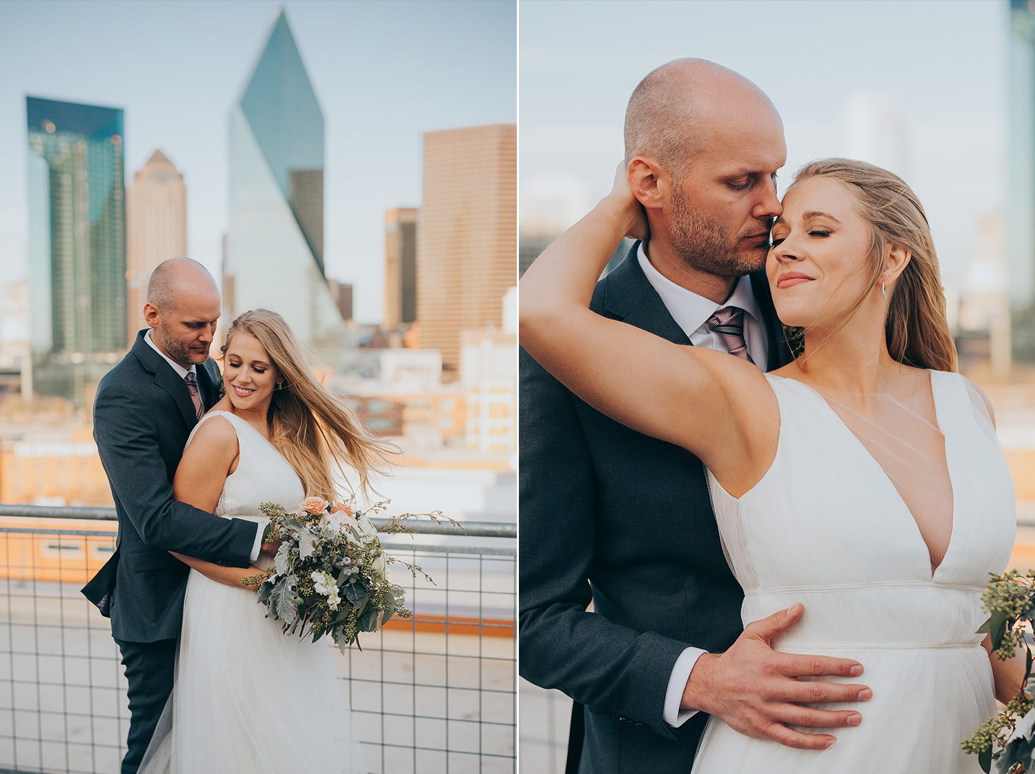 Dallas rooftop wedding photo