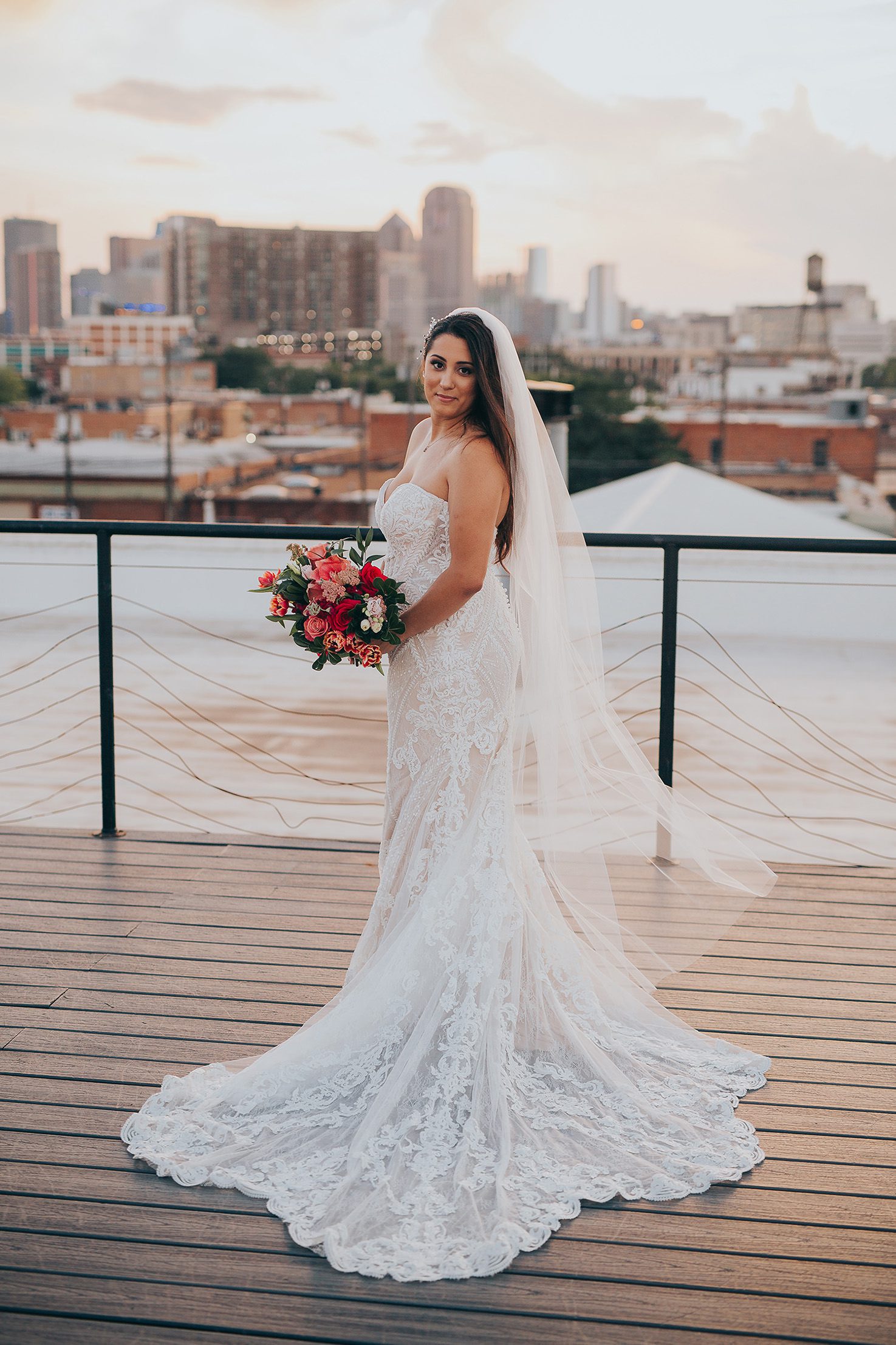 rooftop bridal session dallas