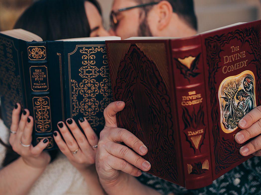 engagement sessions with books